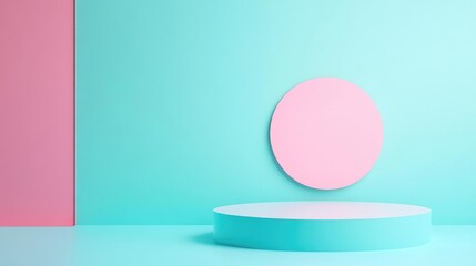 Obraz premium Soft lighting on sleek podium, elegant reflections, luxury minimal backdrop, flat design illustration