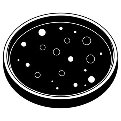 Petri Dish silhouette vector art illustration 