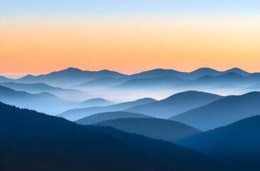 Fototapeta premium A beautiful view of the mountains at sunrise