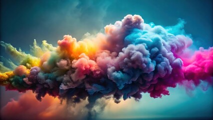 Vivid smoke cloud dispersing in the sky , smoke, cloud, colorful, abstract, atmosphere, background, beauty, bright, colorful