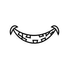 Smile icon vector. Evil smile illustration sign. Smile for pumpkin symbol or logo.