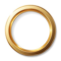 Golden circle frame on white