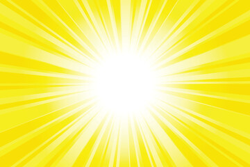 Abstract yellow sun rays background. Bumblebee yellow sunburst background with glowing light rays. Bright rays background for summer themes, energy concepts and vibrant designs.