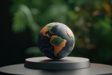 A 3D holographic search engine displaying a rotating globe with live search queries, symbolizing global, real-time information access