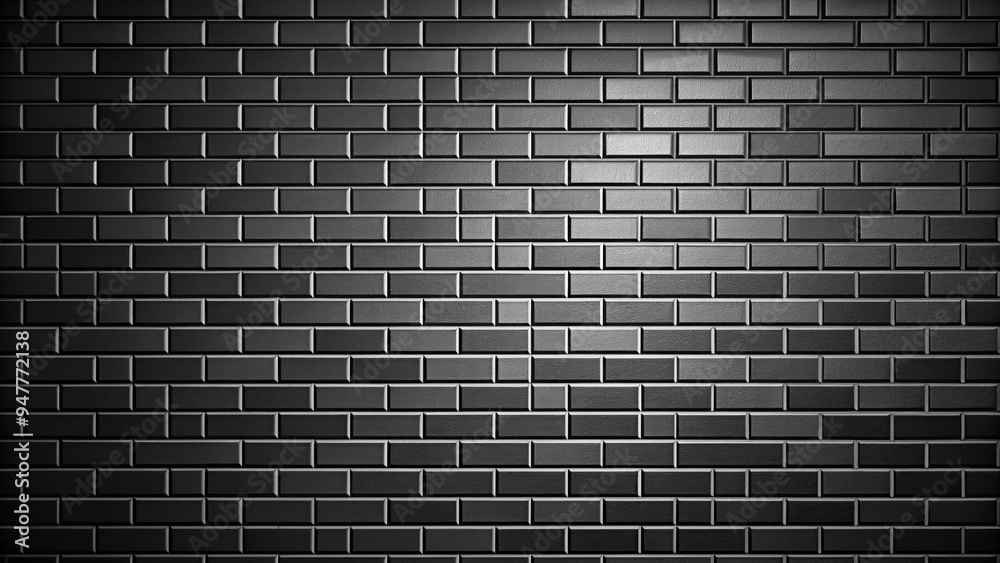 Wall mural smooth and shiny black brick texture for background and design, black, brick, texture, glossy, smoot