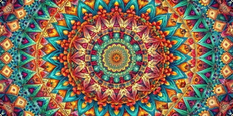 Kaleidoscopic geometric abstract wallpaper with vibrant colors and intricate patterns, kaleidoscope, pattern, texture