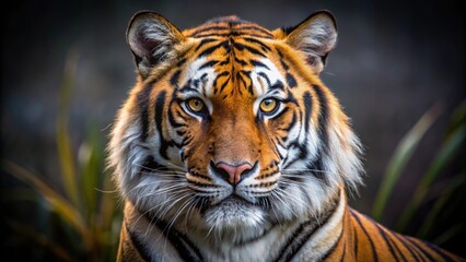 Intense stare of a Bengal Tiger, wildlife, predator, fierce, eyes, fierce, powerful, feline, endangered, intense, beautiful