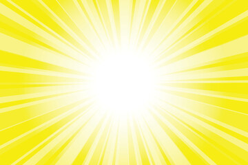 Obraz premium Abstract yellow sun rays background. Corn yellow sunburst background with glowing light rays. Bright rays background for summer themes, energy concepts and vibrant designs.