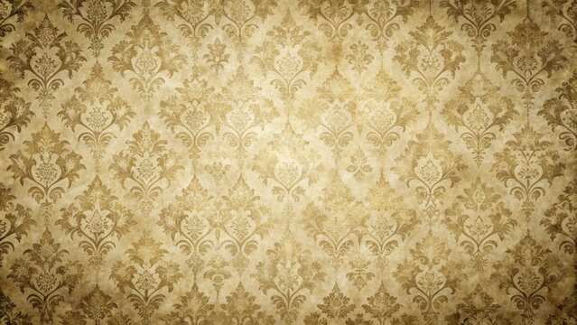 Fototapeta Vintage retro background with old fashioned wallpaper, faded colors, and distressed textures, vintage