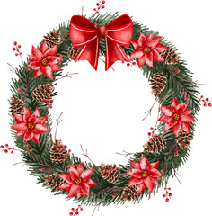 Watercolor Christmas Wreath