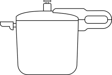 Fototapeta premium Pressure cooker icon in thin line art.