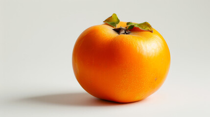A whole persimmon isolated on a white background