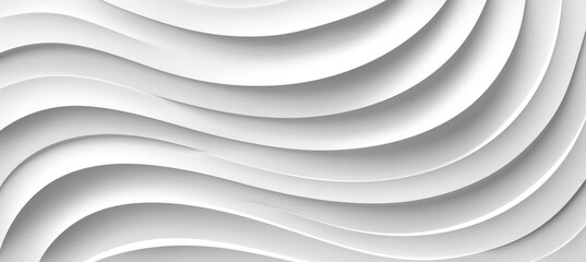 Fototapeta premium Abstract white background with smooth wavy lines, 3D rendering. Minimalistic design, fluid shapes.