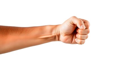 A clenched fist isolated on a white background