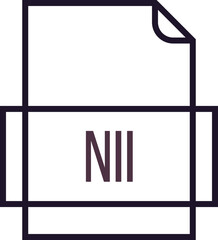 NII File icon thick outline sharp corners