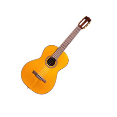 Obraz premium Classic Acoustic Guitar Isolated on Black Background