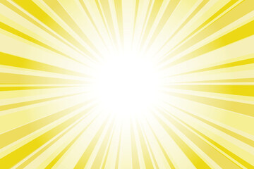 Abstract yellow sun rays background. Flax yellow sunburst background with glowing light rays. Bright rays background for summer themes, energy concepts and vibrant designs.