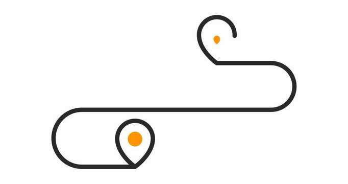 We have moved, relocation animated icon, resettlement, route path or ecommerce delivery, transfer to location, footage
