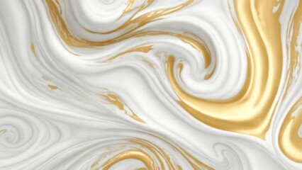 White Gold fluid art marbling paint textured background