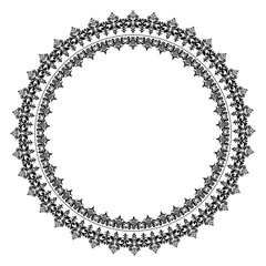 Damask black Round circular round ornament floral Abstract pattern, Classic Victorian traditional style, Mandala, Moroccan frame, Floral frames, Antique, Vintage Design