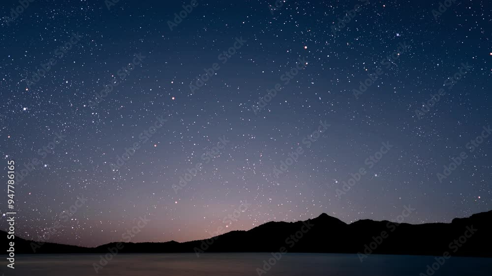 Wall mural a night sea sky with moon and stars