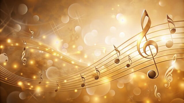 Elegant rendering of floating musical notes on a classical themed background, music sheet,elegant, classical, notes