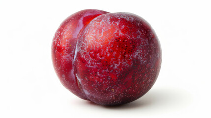 Obraz premium A whole red plum isolated on a white background