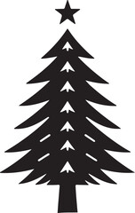Christmas tree silhouette vector style