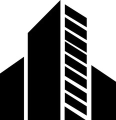 Building flat icon. City, Real estate, Architecture building vector. City skyscraper, downtown. Apartment silhouette illustration isolated on transparent background. Modern and elegant style design.