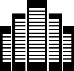 Building flat icon. City, Real estate, Architecture building vector. City skyscraper, downtown. Apartment silhouette illustration isolated on transparent background. Modern and elegant style design.