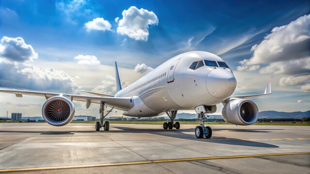 Airbus A350 airplane parked on tarmac at the airport, Airbus, A350, airplane, airport, travel, transportation, jet