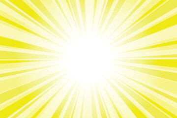 Obraz premium Abstract yellow sun rays background. fluorescent yellow sunburst background with glowing light rays. Bright rays background for summer themes, energy concepts and vibrant designs.