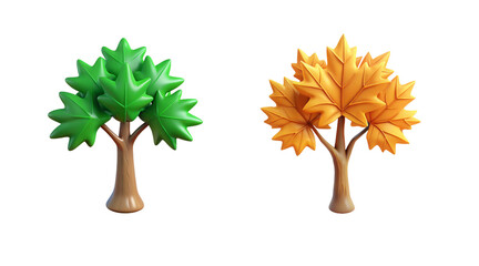 Fototapeta premium 3D Maple Tree Illustration - Perfect for Seasonal and Natural Backgrounds