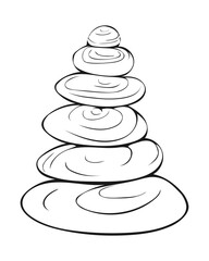 Stones drawing logo for massage. Wellness and spa. Spa beauty healthy lifestyle editable stroke. Balancing rock zen stone stones. Natural stones. 