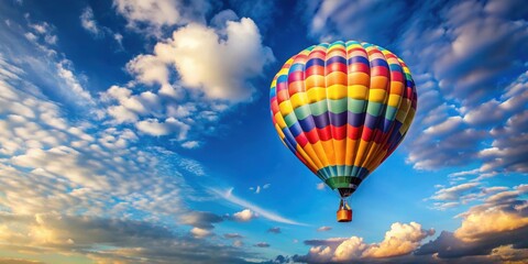 Fototapeta premium Colorful balloon floating in the sky, balloon, colorful, sky, flying, freedom, joy, happiness, celebration, party, helium