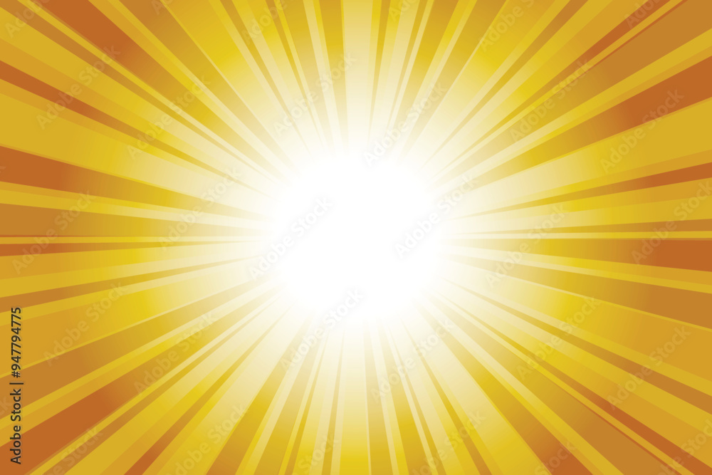 Poster abstract yellow sun rays background. deep yellow sunburst background with glowing light rays. bright