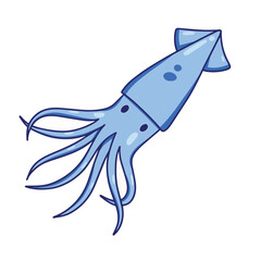 Vector illustration of a cute aquid is isolated on the white background