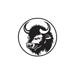 Buffalo Head on circle design Logo Vector Art, Icons, and Graphics