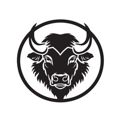 Buffalo Head on circle design Logo Vector Art, Icons, and Graphics