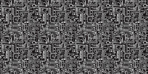 Seamless tech pattern with a high-tech, futuristic design. seamless background pattern