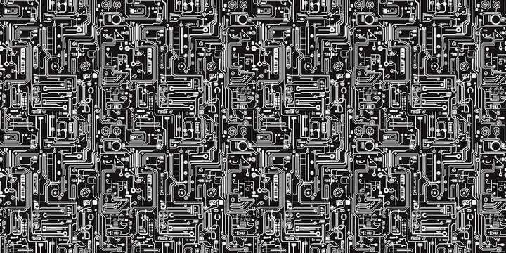 Seamless tech pattern with a high-tech, futuristic design. seamless background pattern