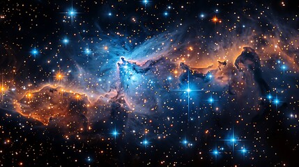 Outer space with vibrant star clusters, cool background