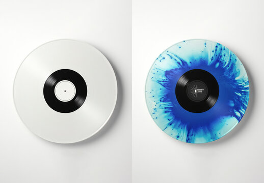 Product Flatlay Vinyl Record Mockup With Generative AI