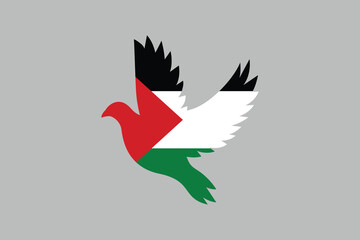 A dove of Palestine Flag
