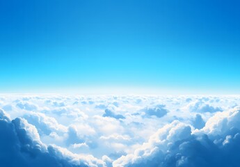 Fototapeta premium clear blue sky with white clouds, viewed from above