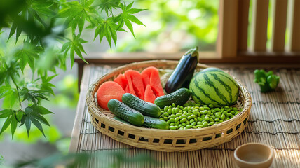 日本の夏の収穫