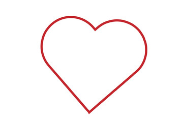 One red heart on white background, illustration