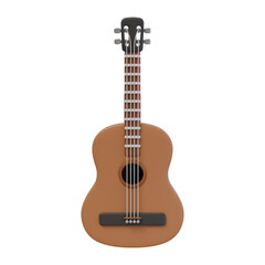 Obraz premium 3d render illustration of acoustic guitar. Spanish musical instrument. Wooden song instument. Isolated object