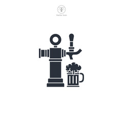 Beer Tap icon symbol vector illustration isolated on white background