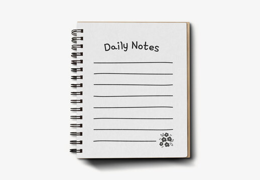 Stationery Flatlay Notebook Mockup With Generative AI